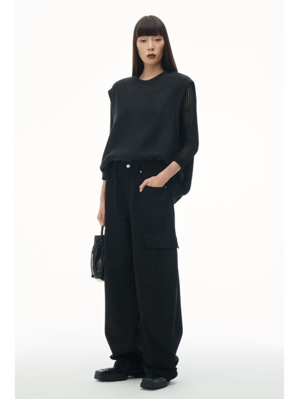 Alexander Wang Oversized Cargo Pants Black Size 25